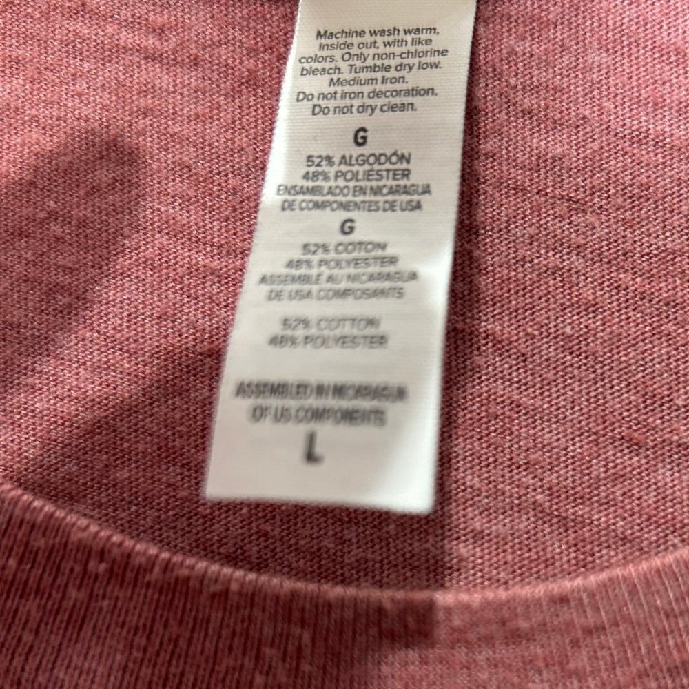 Canvas Woman’s Top Lg Dark Pink F A R M Graphic T-Shirt Short Sleeves Crew Neck - Picture 8 of 9